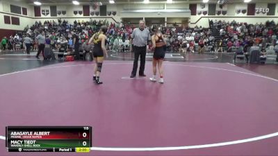 115 lbs Round 3 - Macy Tiedt, Waverly-Shell Rock vs Abagayle Albert, Prairie, Cedar Rapids