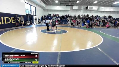 220 lbs Champ. Round 1 - Preston Manolovitz, San Clemente vs Andrew Azadi, Laguna Hills