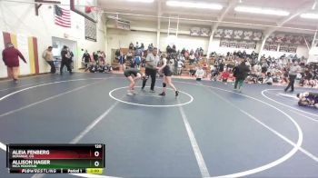 120 lbs Champ. Round 2 - Aleia Fenberg, Durango, CO vs Allison Hager, Mica Mountain