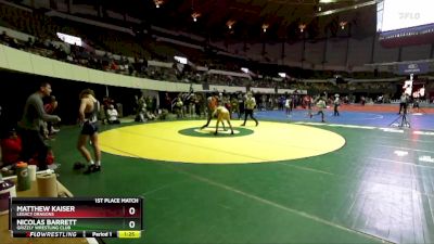 National 6-8 145 1st Place Match - Matthew Kaiser, Legacy Dragons vs Nicolas Barrett, Grizzly Wrestling Club