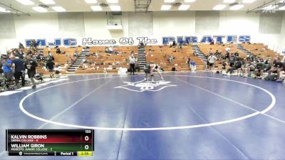 133 lbs Quarters & 1st Wb (16 Team) - Kalvin Robbins, Sierra College vs William Giron, Modesto Junior College