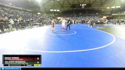 135 lbs Quarterfinal - Solomon Hendricks, Snoqualmie Valley Wrestling Club vs Isaiah Torres, Tri-Town Bullyz Wrestling