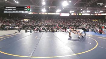 6A 132 lbs 5th Place Match - Brandon Felix, Post Falls vs Tucker Clark, Rigby