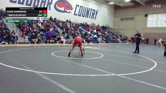 Simon Ruchti 174 lbs Quarterfinal - Caius Harbridge, Simon Fraser (B.C.) vs Braylin ...