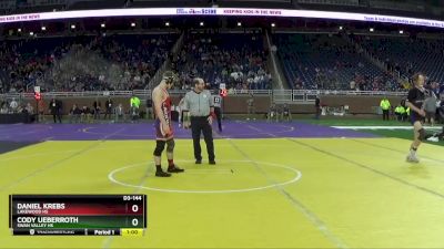 D3-144 lbs Cons. Round 3 - Daniel Krebs, Lakewood HS vs Cody Ueberroth, Swan Valley HS