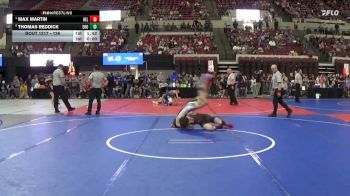 126 lbs Quarterfinal - Max Martin, Hellgate vs Thomas Reddick, East Helena Outlaws