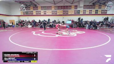 124 lbs Cons. Round 3 - Elli Bryant, Fresno City College vs Elexis Goudeau, Sacramento City College