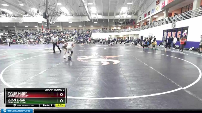 125 lbs Champ. Round 2 - Juan Lugo, Briar Cliff (Iowa) vs Tyler Hisey ...