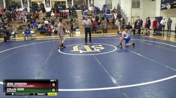 128 lbs Champ. Round 1 - Jens Johnson, Prattville Christian Academy vs Collin Geer, Reeltown