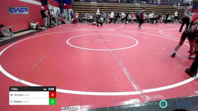 70 lbs Final - Mikah Amani, HURRICANE WRESTLING ACADEMY vs Driver Baker, Skiatook Youth Wrestling