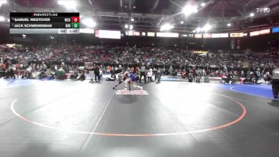 3A 138 lbs Quarterfinal - Jack Schwendiman, Ririe vs Samuel Westover, West Side