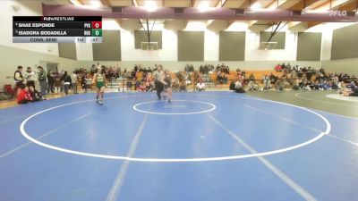Girls 132 lbs Cons. Semi - Shae Esponde, Pleasant Valley Girls vs Isadora Bodadilla, Red Bluff Girls