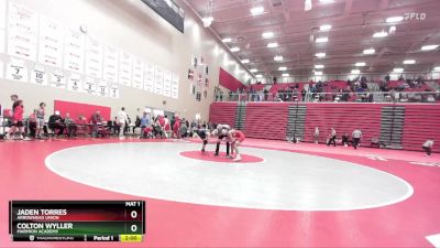 106 lbs Quarterfinal - Jaden Torres, Arrowhead Union vs Colton Wyller, Marmion Academy