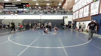 87 lbs Quarterfinal - Sheridan Bassett, Emmett Wrestling Club vs Wisdom Perea, Team Real Life Wrestling