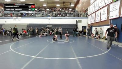 87 lbs Quarterfinal - Sheridan Bassett, Emmett Wrestling Club vs Wisdom Perea, Team Real Life Wrestling