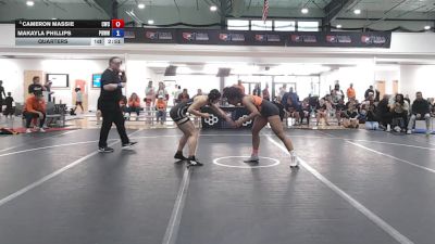 160 lbs Quarters - Cameron Massie, Cowgirls Wrestling Club vs Makayla Phillips, Purdue University Women's Wrestling Club