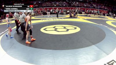 G-115 lbs Quarterfinal - Allison Schroeder, G-Gibsonburg vs Emma Gorrell, G-Warren