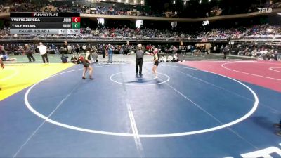 6A 100 lbs Champ. Round 1 - Sky Nelms, Austin Vandegrift vs Yvette Zepeda, Langham Creek