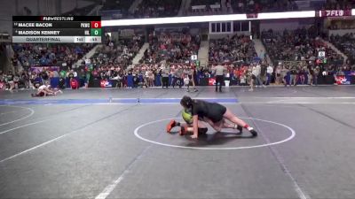 140 lbs Quarterfinal - Macee Bacon, Plainville Kids Wrestling Club vs Madison Kenney, Hillsboro