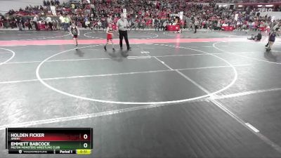 63 lbs Champ. Round 1 - Holden Ficker, Amery vs Emmett Babcock, Milton Monsters Wrestling Club