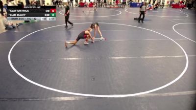 14U - 92 lbs Cons. Semis - Clayton Wick, Centennial Youth Wrestling vs Liam Maley, Northfield James Gang Wrestling