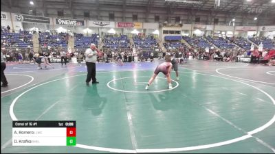 126 lbs Consi Of 16 #1 - Angelo Romero, Llwc vs Owen Krafka, Shelby Rising City