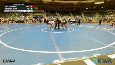 119 lbs Consi Of 8 #2 - Rhylen Harris, Midwest City Bombers Youth Wrestling Club vs Brighton Harp, Tahlequah Wrestling Club