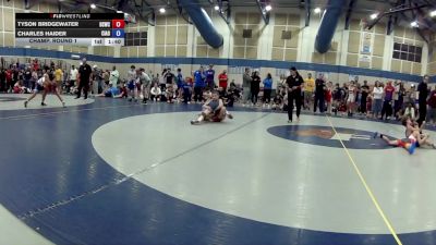 14U Boys FS - 84 lbs Champ. Round 1 - Tyson Bridgewater, Bloomington South Wrestling Club vs Charles Haider, Central Indiana Academy Of Wrestling