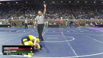 D2-106 lbs Quarterfinal - Marcus Lowry, St Joseph HS vs Jaron Bensinger, Gaylord HS