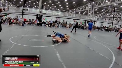 110 lbs Placement (4 Team) - Henry Baker, Dayton Bandits vs Parker Humphrey, Dueling Bandits