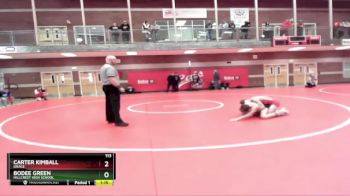 113 lbs Champ. Round 1 - Carter Kimball, Grace vs Bodee Green, Hillcrest High School