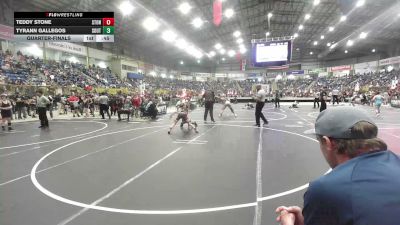 87 lbs Quarterfinal - Teddy Stone, Stone Wrestling vs Tyrann Gallegos, Southwest Hammers