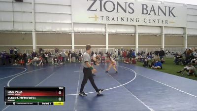 130 lbs Cons. Round 3 - Ziarra Mcmickell, Uintah vs Lisa Peck, Marsh Valley