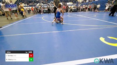 52 lbs Consi Of 4 - Ivan Torres, Chickasha Youth Wrestling vs Bentley Story, Noble Takedown Club