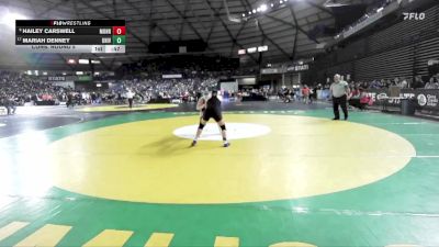 Girls 3A 130 lbs Cons. Round 5 - Hailey Carswell, Monroe (Girls) vs Mariah Denney, University (Girls)