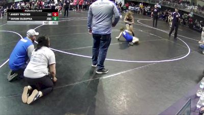 82 lbs Quarterfinal - Avery Troyer, Seward Wrestling Club vs Tatum Olsufka, Jr. Viking Wrestling Club