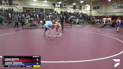 Junior-3 lbs Round 2 - Logan Bevans, Indee Mat Club vs Carson Menehan, Sarbacker Wrestling Academy