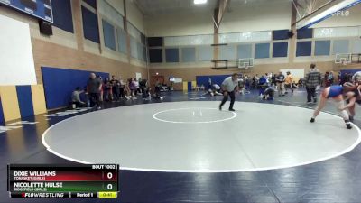 140lbs Cons. Round 2 - Dixie Williams, Tonasket (Girls) vs Nicolette Hulse, Ridgefield (Girls)