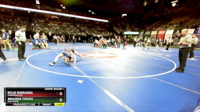 125 Class 1 lbs Champ. Round 1 - Rylie Ingrassia, Harrisonville vs Brianna Couch, Oak Grove