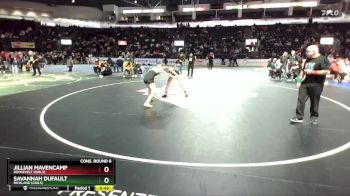 Girls 110 lbs Cons. Round 6 - Savannah Dufault, Richland (Girls) vs Jillian Mavencamp, Roosevelt (Girls)