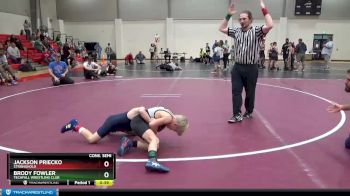 70 lbs Cons. Semi - Brody Fowler, Techfall Wrestling Club vs Jackson Priecko, Stronghold