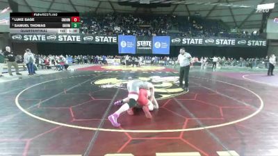 Boys 3A 165 lbs Quarterfinal - Samuel Thomas, University vs Luke Sage, Snohomish