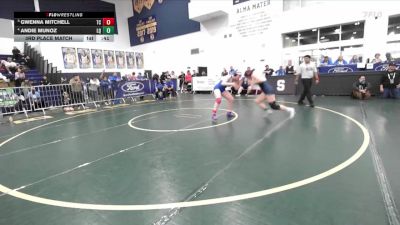 155 lbs 3rd Place Match - Gwenna Mitchell, Temescal Canyon vs Andie Munoz, La Quinta/La Quinta