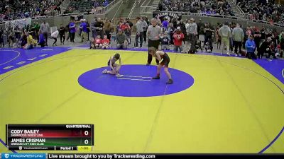 49 lbs Quarterfinal - Cody Bailey, Sherwood Wrestling vs James Crisman, Oregon City Kids Club