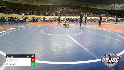 45 lbs Semifinal - Avery Rice, El Reno Wrestling Club vs Kendall Henry, BullTrained