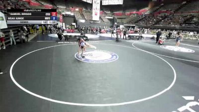 96 lbs Semis - Samuel Briggs, Community Youth Center - Concord Campus Wrestling vs Beau Junge, MTC - MANTANONA TRAINING CENTER