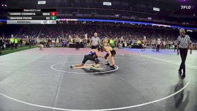 D1-144 lbs Semifinal - Grayson Fuchs, Detroit Catholic Central HS vs Xander Courneya, Brighton HS