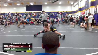 107/115 Round 2 - Aiden Dasher, James Island Youth Wrestling C vs Gabriel Jager, Summerville Takedown Club