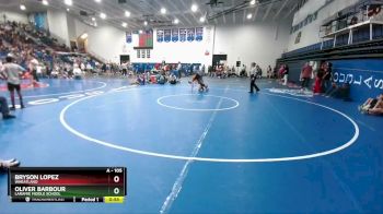 105 lbs Semifinal - Bryson Lopez, Wheatland vs Oliver Barbour, Laramie Middle School