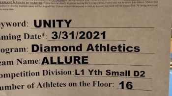 Diamond Athletics - Allure [L1 Youth - D2 - Small] 2021 Mid Atlantic Virtual Championship